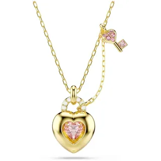 Swarovski Idyllia Anhänger, Verschiedene Schliffe, Herz, Schlüssel, Rosa, 18K Goldbeschichtet