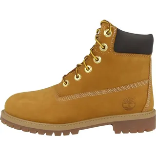 Timberland 6 Inch Premium Waterproof (Junior) Schnürstiefel, Gelb Wheat Nubuck, 36