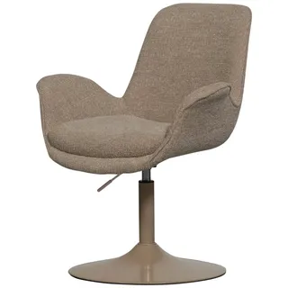 Esszimmerstuhl Marten aus Stoff, modern und höhenverstellbar, sandfarben, weiche Polsterung