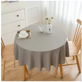simurq Tischdecke abwaschbar Rund 140 cm Grau
