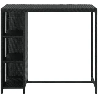 vidaXL Bartisch mit Regal Schwarz 120x60x110 cm