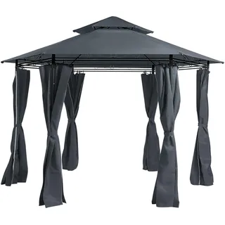 Beliani Gazebo 3,5  x 3,5 m graphitgrau