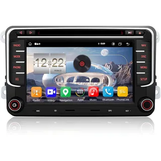 QIIKEN 7" 4G+64G Android 13 Autoradio mit Navi für VW T5 Golf 5 6 Polo Sharan Seat Passat Tiguän, Doppel din Radio IPS Bildschirm Mediareceiver mit CarPlay Android Auto Bluetooth PDC RDS CD Kamera