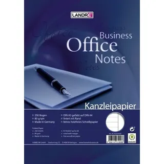 Landré Landre Kanzleipapier »Office« liniert, mit Rand, A3 auf A4 gefalzt,