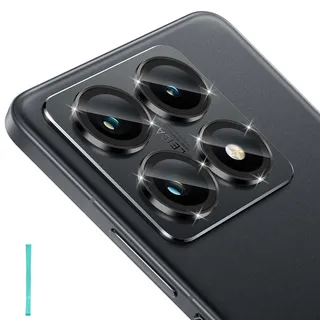 Funrae Kameraschutz für Xiaomi Mi 14T Pro 5G für Panzerglas, 9H Härte Objektivschutz Kamera Linse Schutz, Ultra HD Anti-Kratzen Individuelle Ring aus Metall Linse Schutzfolie-Schwarz