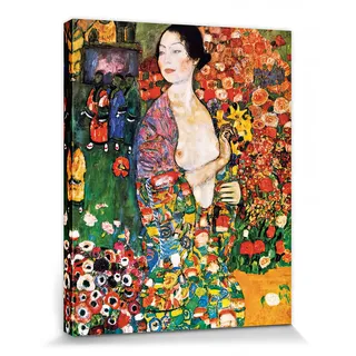 1art1 Gustav Klimt Poster Die Tänzerin, 1916 Bilder Leinwand-Bild Auf Keilrahmen | XXL-Wandbild Poster Kunstdruck Als Leinwandbild 50x40 cm
