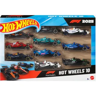 Hot Wheels Formula 1 10er-Pack Mehrfarbig JMM24