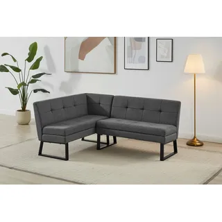 Home Affaire Eckbank HOME AFFAIRE "Geranie, Sitzbank, Essbank, pflegeleichter Strukturstoff", anthrazit, B:184cm H:80,5cm T:61,5cm, Polyester, Sitzbänke, Eckbank, Eckbank inkl. Stauraum, Pulverbeschichtetes Metallgestell