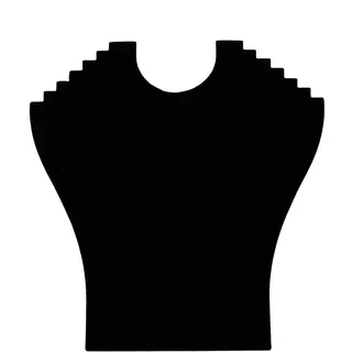 FILFEEL Schmuck BüSte Halskette AnhäNger Kette StäNder Flanell Schmuckhalter Rack Schwarz 24 X 23 cm