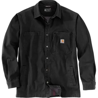 CARHARTT FLEECE LINED SNAP FRONT SHIRT JACKET 105532 - Schwarz L