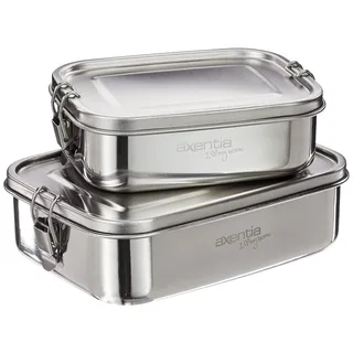 Testrut axentia Lunch-Box, Silber, ca. 800 ml und 1,2 l