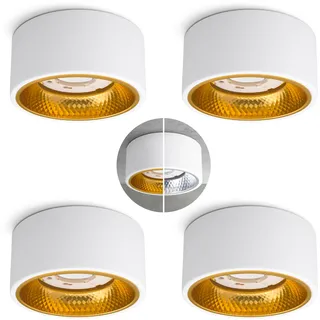 SSC-LUXon OLINO 4x LED Deckenspot rund Aluminium gold/silber