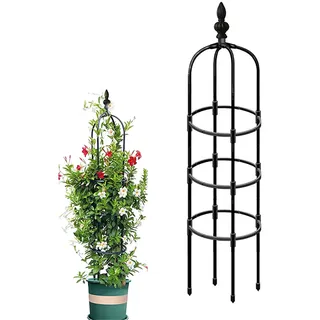Rankhilfe Obelisk 90cm 120cm 150cm 180cm 210cm hoch, Ranksäule für Pflanzen Kletterpflanzen, Reben,Blume, Rosen, witterungsbeständig Metall Rankobelisk freistehend Rosenturm ( Size : 9.8"/25cm Dia. x