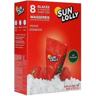 Sun Lolly Erdbeere 12 Kartons à 8 x 60ml (480ml) Wassereis
