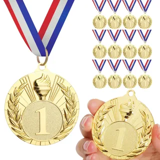 GeeRic Medaille für Kinder, 12 Stück Gewinner medaillen für Schule Kinder Sieger Medallien Super Medallien Podium Kindergeburtstag Kinder lieben Diese Medallien