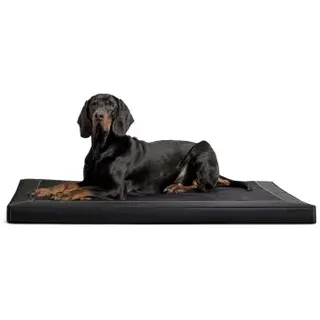 Tierlando CARLOS Velours-Kunstleder Hundematratze schwarz 1,2 m, 6 cm, 90 cm
