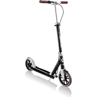 GLOBBER NL 205 Deluxe Tretroller, 205 mm, ABEC 9, Handbremse, höhenverstellb., Frontfederung, Klappmechanismus, schwarz - Schwarz