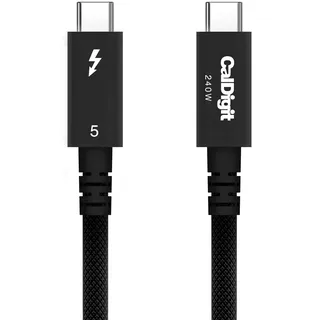 CalDigit Thunderbolt 5 Pro geflochtenes Kabel – 120Gbps 240W Stromversorgung, kompatibel mit Thunderbolt 3, 4, USB4 Typ C, MacBook Pro, iMac, iPhone 17 Max, Schwarz (1 m/3,28 ft/39,37")