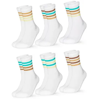 Occulto Roger Tennissocken 6er Pack Weiß/Türkis 47-50