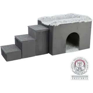Trixie Höhle Harvey mit Treppe 119 x 47 x 50 cm Grau/Weiß/Schwarz