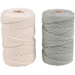 Rayher Garn Makramee Creme/Eukalyptus 70 m 2 St.