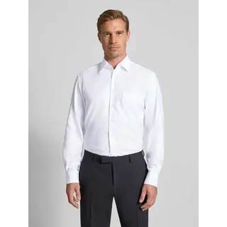 Comfort Fit Businesshemd mit Knopfleiste, Weiss, 43