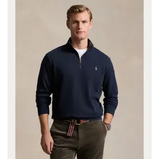 Polo Ralph Lauren für Herren. 710812963003 Pullover Navy Reißverschluss (L), Lässig, Baumwolle, Langarm, Marine