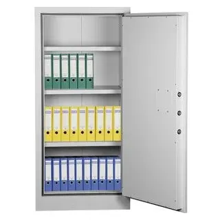 G-Office Aktenschrank FSC.1570, aus Metall, feuerfest, abschließbar, 70 x 150 x 55 cm (B/H/T), lichtgrau