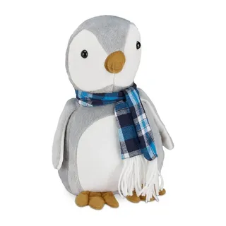 Relaxdays Türstopper Pinguin Grau/Weiß 16 x 17 cm