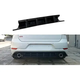 Motordrome Heckschürzenansatz (Diffuser) kompatibel mit Volkswagen Golf 7.5 GTI 2017-2020 (ABS Glänzend Schwarz)