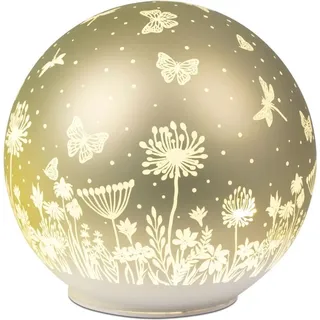 Formano LED Kugellampe Deko Kugel Blumenwiese Pastell Grün D. 15cm mit Timer formano F26 - Grün