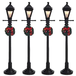 Lemax Gas Lantern Street Lamp Set Of 4 B/o 4.5v Art.-nr. 64498