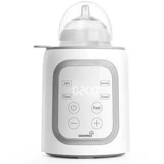 GROWNSY Flaschenwärmer Baby, 10-in-1 Fläschchenwärmer für alle Flaschen mit Timer, präziser Temperaturkontrolle und automatischer Abschaltung, multifunktionaler für Muttermilch