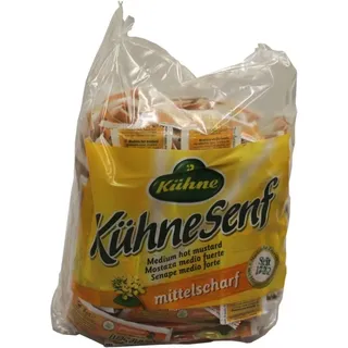 Carl Kühne Kuehne Mittelscharfer Senf in Portionen ideal für Gastrobedarf 1500g