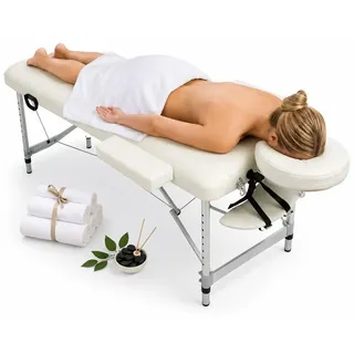 MuCoLa Massageliege Massagetisch Massagebank 2 Zonen klappbar Kosmetikliege Alu