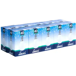 Leuci 10 x Glühbirne Tropfen 40W E14 Opal Weiss MATT Glühlampe 40 Watt Kugellampe warmweiß dimmbar