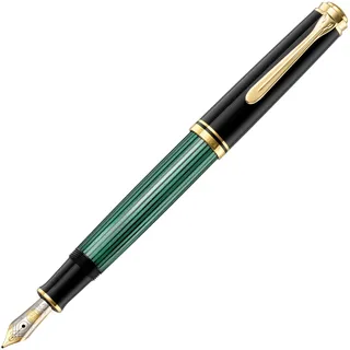 Pelikan Souverän M600 Kolbenfüller schwarz/grün/gold B (breit), 1 St.