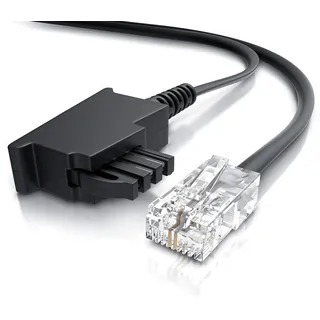 CSL - Internet Kabel Routerkabel - TAE-F Stecker auf RJ45 Stecker - 6m - Internetkabel – Router an die Telefondose – Kompatibel mit DSL VDSL Fritzbox Internet Router an Telefondose TAE - schwarz