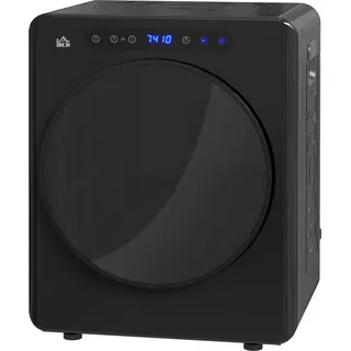 HOMCOM Mini Ablufttrockner 4 kg Wäschetrockner mit Desinfektion, 6 Programmen, 1000W wandmontierbar Trockner mit Touch-Screen, 3 Temperaturen und Timer, für Wohnmobile, Haus, Schwarz   Aosom