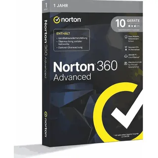 Norton 360 Advanced inkl. VPN, 10 Geräte - 1 Jahr, Download, ++Kein Abo++