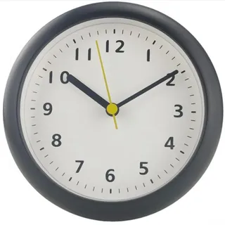 Moderne Badezimmeruhr mit Saugnapf, wasserdicht und geräuschlos für eine entspannte Atmosphäre (Grauweiß)