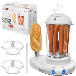 Clatronic Hotdog-Maschine, Weiß, Kunststoff, 24x27x16 cm, Küchengeräte, Sonstige Küchengeräte