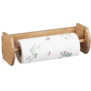 Relaxdays Wand Küchenrollenhalter Hellbraun