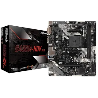 ASRock B450M-HDV R4.0 Micro ATX Mainboard AMD B450 Sockel AM4