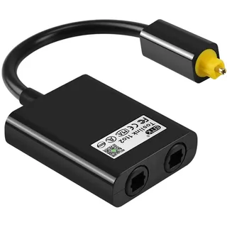 WANGCL Optischer Kabel-Splitter, 1 auf 2, Glasfaseroptik, Kompatibel mit HDTV, Blu-ray-DVD-Player, Dolby Digital, PCM, DTS, XBOX360, PS3, Heimkino, Soundbar