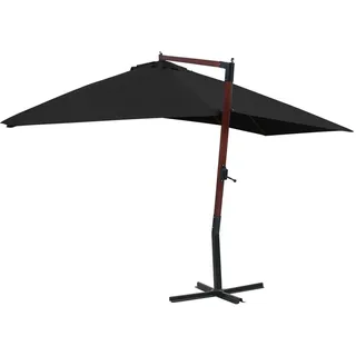 mit Holzmast 400 x 300 cm Schwarz