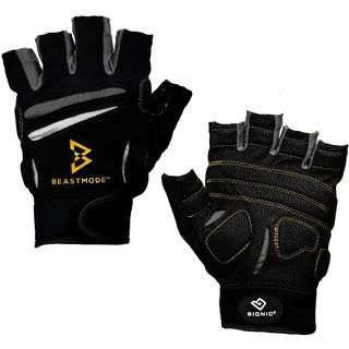 Bionic Herren Beastmode Halbfinger-Fitness-Handschuhe, Größe M