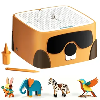 BeaverBot Elektrischer Kartonschneider für Kinder, Sicherer Cardboard Cutter, STEAM Lernspielzeug für Jungen und Mädchen ab 5 Jahren, Upcycling-Werkzeug für DIY Technik und Kreativität