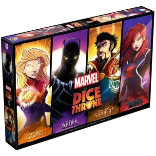 Lucky Duck Games Dice Throne Marvel : Captain Marvel, Black Panther, Doctor Strange, et Black Widow, (Französisch, 1 – 3 Spieler,