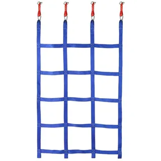 ALPIDEX Slackline Ninja Line Set für Kinder blau Kletternetz